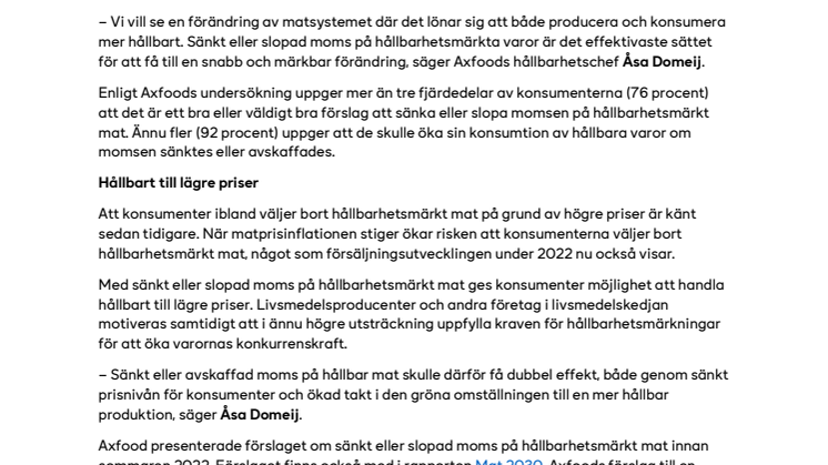 Svenska konsumenter vill se sänkt eller slopad moms på hållbarhetsmärkt mat .pdf