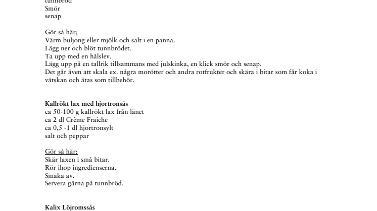 Norrländska julrecept