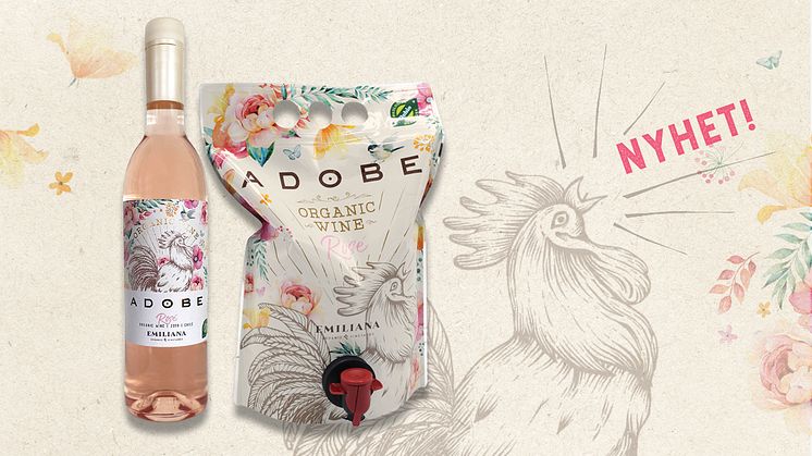 Miljøsmarte rosényheter lanseres på Polet i mai- Adobe Rosé PET og pouch fra Casablanca Valley i Chile