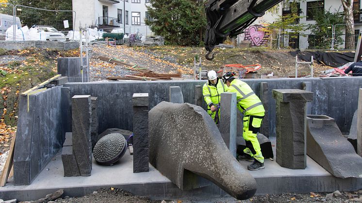 Arbeid med Grotten i Klosterenga park