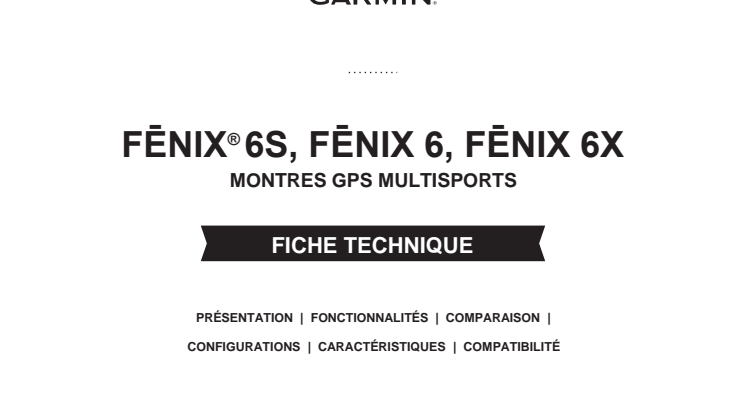 Fiche technique fenix 6 series