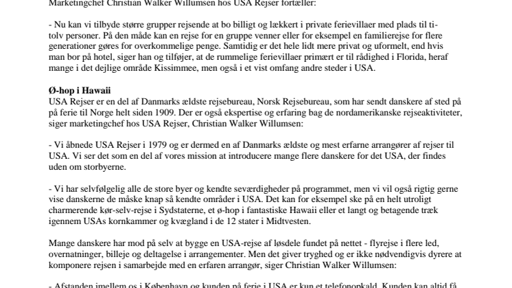 Hold ferie i villa i USA og spar kassen