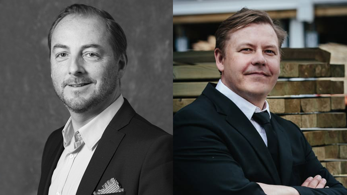 Prognoscentrets VD Patric Lindqvist och Byggvarulistans VD  Magnus Svensson