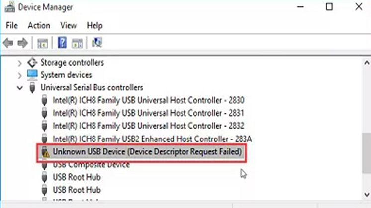 dispositivo USB sconosciuto