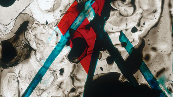 Edgar Cleijne and Ellen Gallagher, "Better Dimension", 2010, (detail of ink and tape on glass slide). Courtesy of the artists.