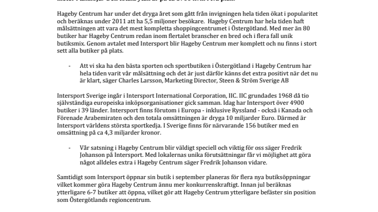 Intersport öppnar Norrköpings häftigaste sportbutik i Hageby Centrum