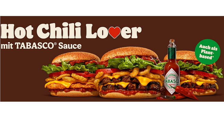 Die eigens für die Kooperation kreierte Sauce können Gäste ab dem 7. September 2021 auf der neusten Burger-Kreation, dem Hot Chili Lover, probieren
