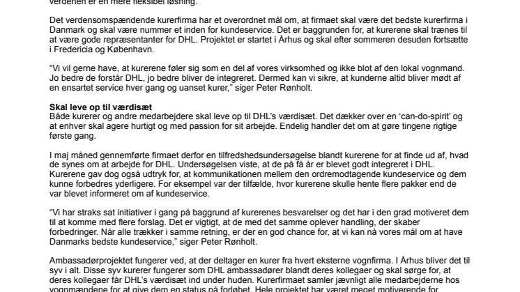 DHLs kurerer skal vinde kundernes hjerter 