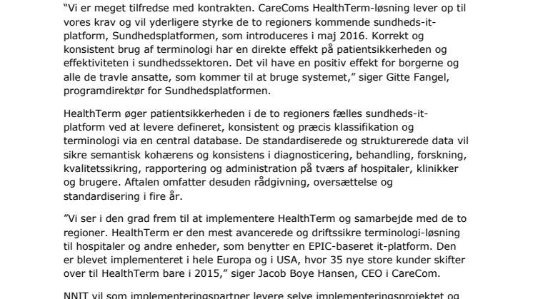 Region Hovedstaden og Region Sjælland vælger HealthTerm terminologi-løsning til Sundhedsplatformen