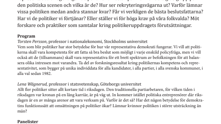 Vem vill bli politiker?