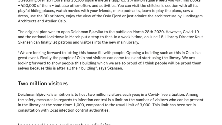 Fact sheet - Deichman Bjørvika