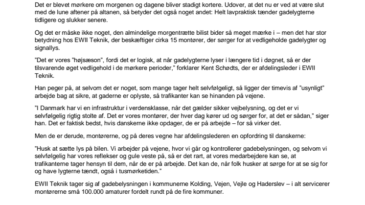 Højsæson for gadelys-montører 