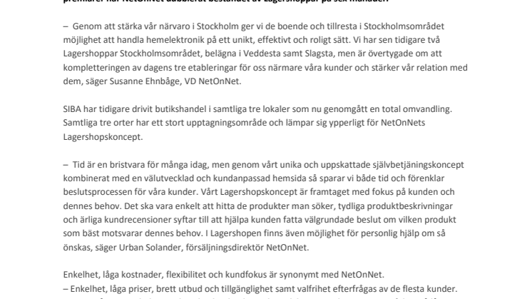 NetOnNet tar ett krafttag om Stockholm, slår upp tre nya Lagershoppar 7 april