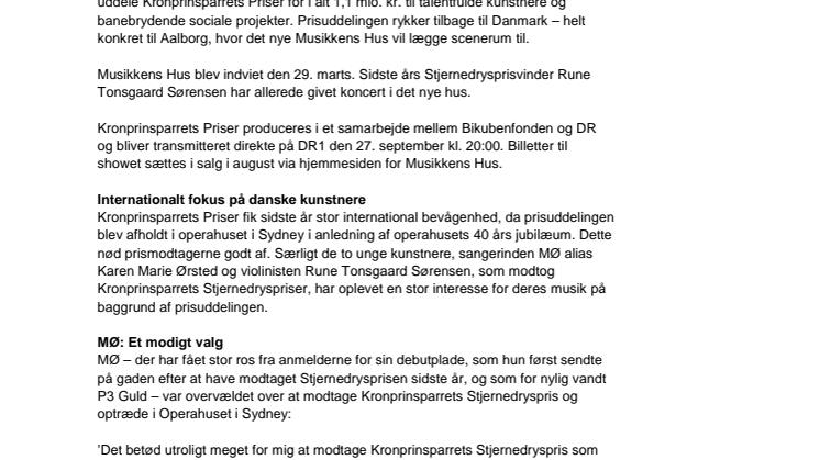 Kronprinsparrets Priser rykker hjem til Danmark