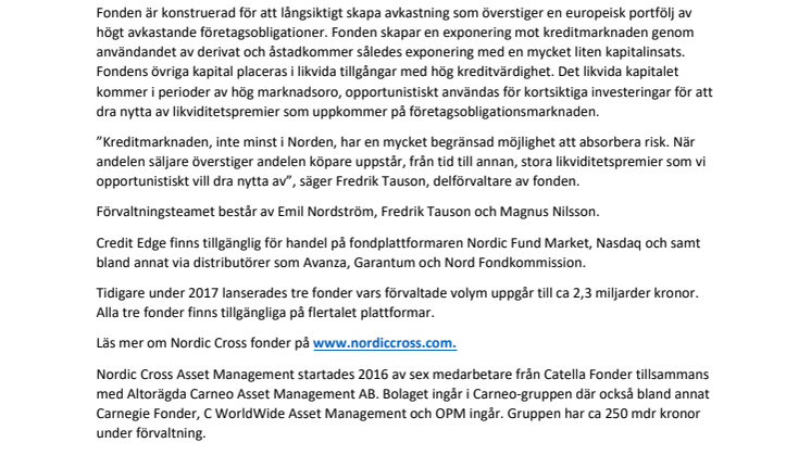 Ny fond- En unik ansats till ränteinvesteringar