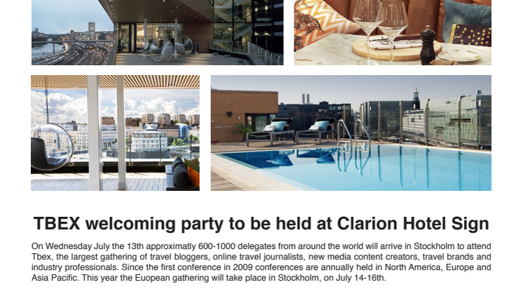 TBEX welcoming party to be held at Clarion Hotel Sign