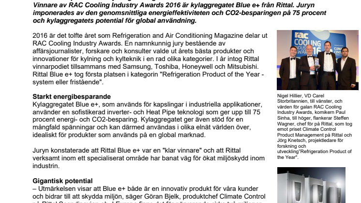 Kylaggregatet Blue e+ vinner coolt pris