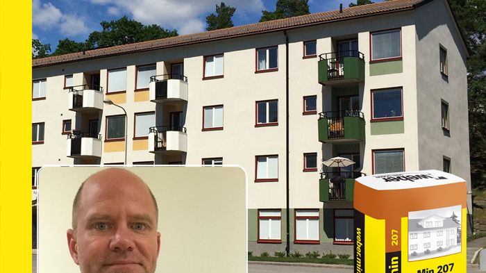 Joakim Eleby på SEHED Fasad har webermin 207 rivputs som sin Weberfavorit