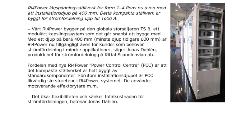 Rittal lanserar kompakt ställverk