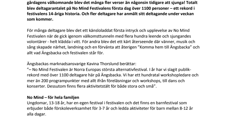 Publikrekord för Ängsbackas No Mind Festival