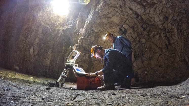 3D-laserscanning i grottan Sirgenstein. ©Landesamt für Denkmalpflege im Regierungspräsidium Stuttgart, M. Steffen