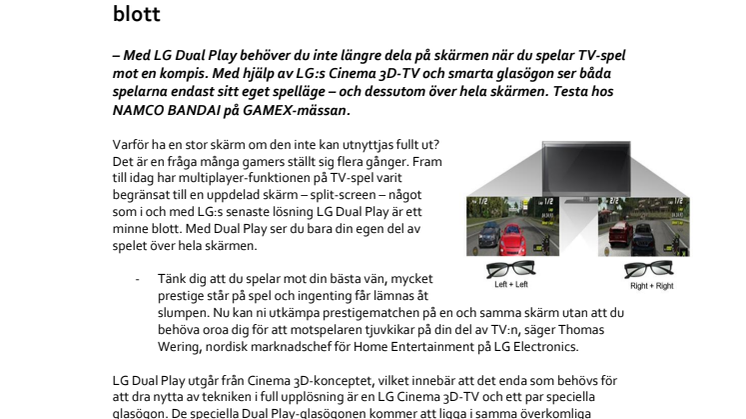 LG Dual Play – TV-spel i split-screen är ett minne blott