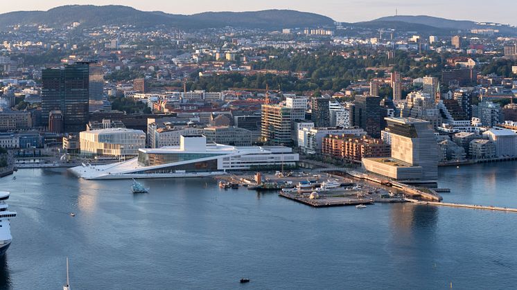 Plassering det nye området utenfor MUNCH og Moren i kulturområdet Bjørvika.