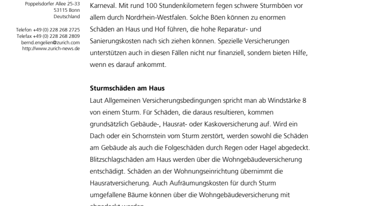Wenn d‘r Sturm kütt - Wie sind Sturmschäden versichert?