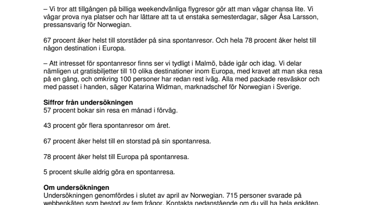 Svenskar reser på spontanresor till storstäder i Europa