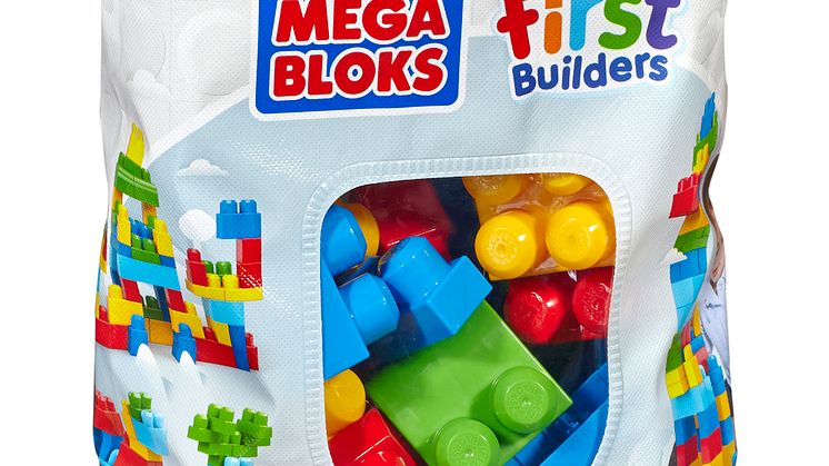 Mega Bloks Bausteinbeutel - Medium 60 Teile - Grundfarben