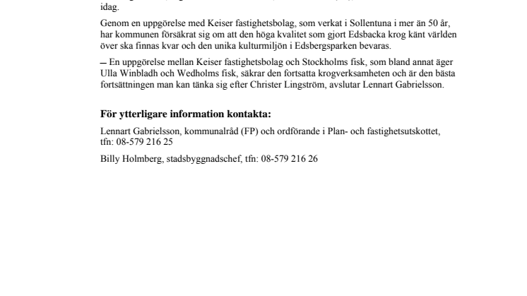 Edsbacka krog i Sollentuna fortsätter vara krog.