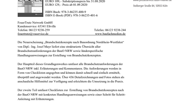 Brandschutzkonzepte nach Bauordnung – Nordrhein Westfalen