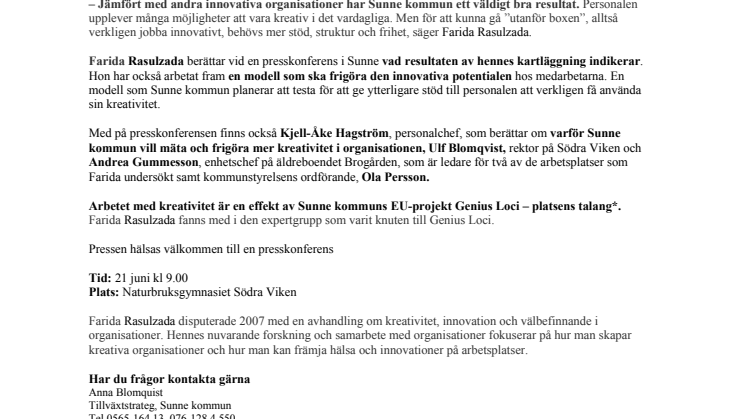 Kreativt klimat i Sunne kommun