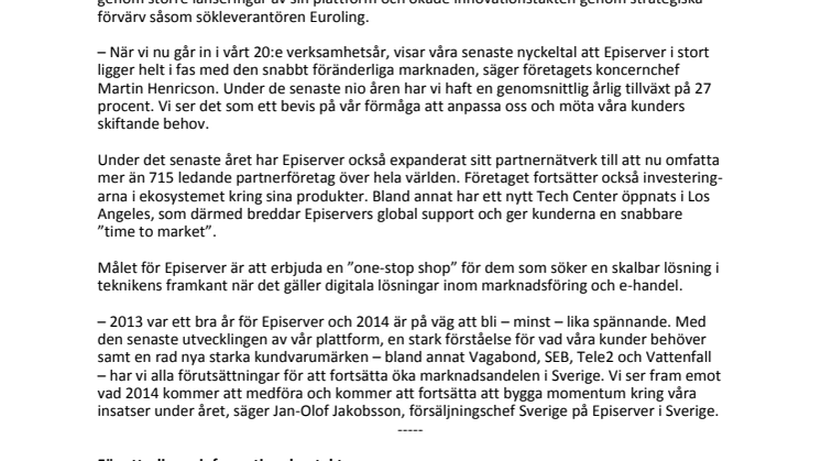 E-handel och digital marknadsföring ger stark tillväxt för Episerver