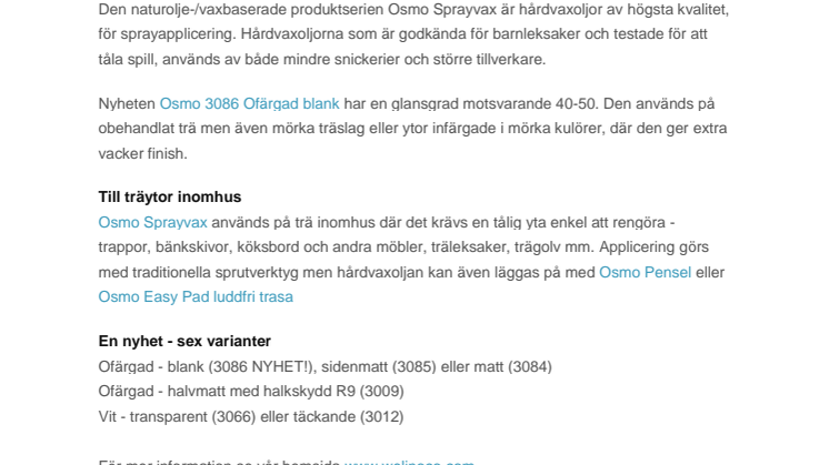 Blank sprutbar Osmo hårdvaxolja 
