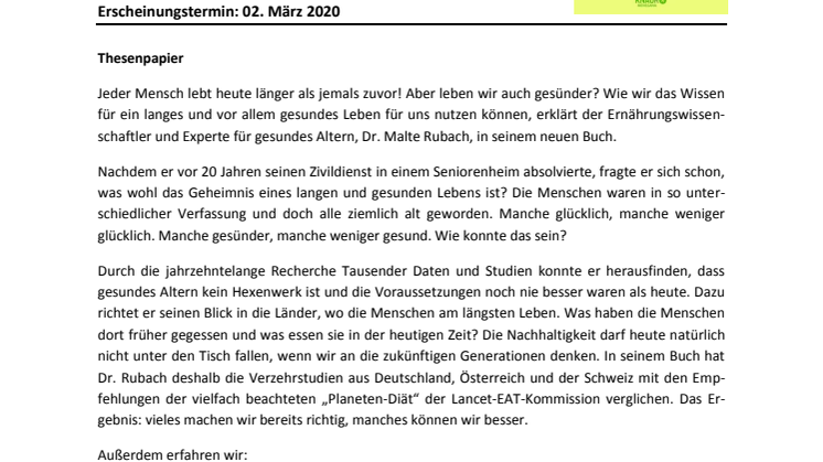 Thesenpapier_Rubach_Das Geheimnis des gesunden Alterns