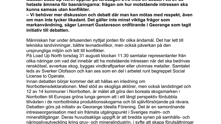 Het debatt om markanvändning på Load Up North i Boden