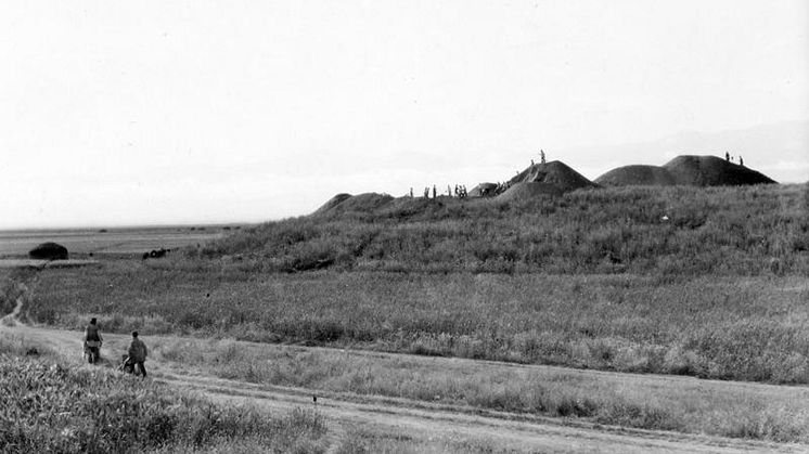 Bild från Ture J. Arnes utgrävning i Shah Tepe år 1933 i Iran. Foto: B. Dubenskij