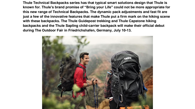 Thule Technical Backpacks – A new breed of innovative backpacks with a truly perfect fit