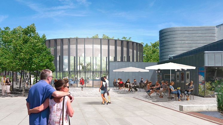 Kulturhuset Viften får både ny musikskole og bistro tilknyttet. Begge dele er under opførelse.