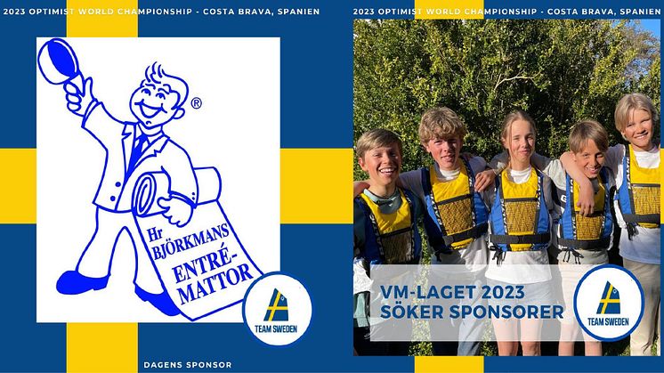 I årets VM lag har vi 5st VM seglare som alla är upp till 15 år.
