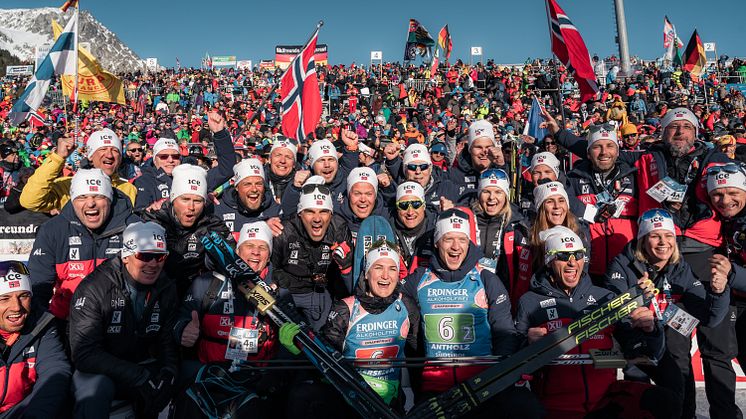 GULLFEBER: Spenningen fra VM i Anterselva kapret nesten sju millioner tv-seere. Foto: Sondre Hensema Eriksen/Norges Skiskytterforbund