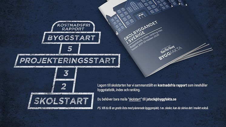 Ny färsk rapport om skolbyggandet i Sverige som du får helt utan kostnad.