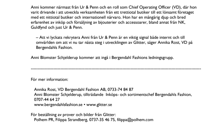 Bergendahls Fashion gör prestigerekrytering