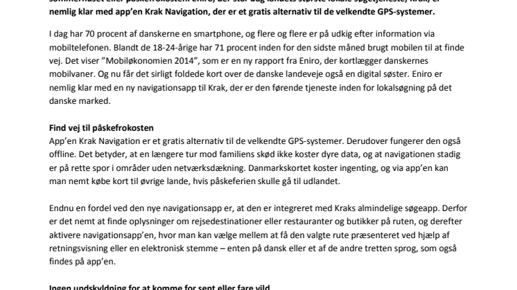 Find vej med Kraks nye gratis navigationsapp