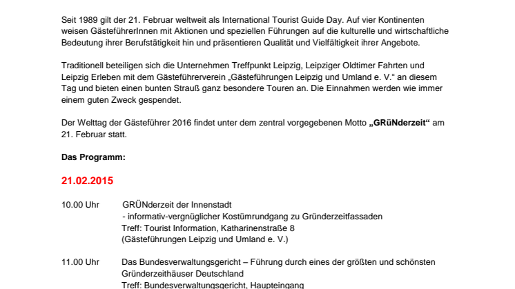 Welttag der Gästeführer 2016