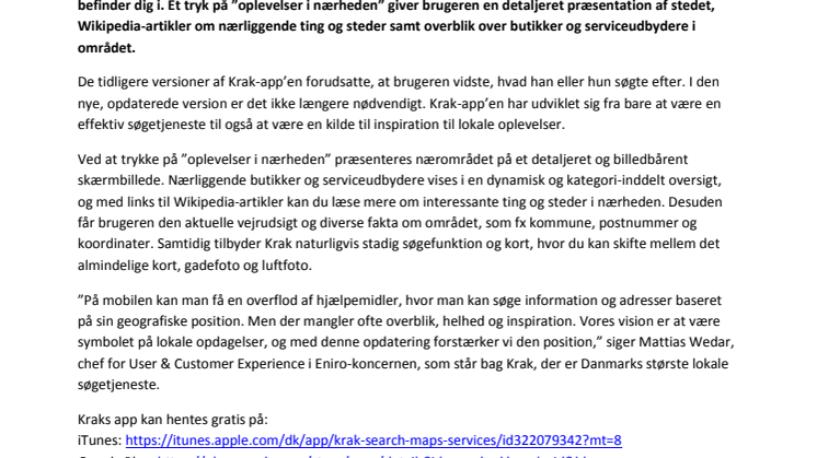 Opdateret Krak-app inspirerer til lokale oplevelser
