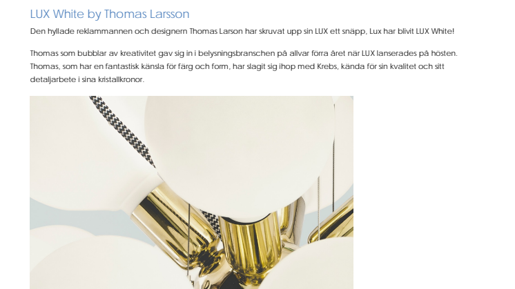 LUX White by Thomas Larsson