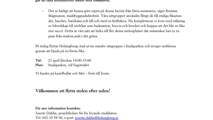 Sommaren startar i Stadsparken redan på tisdag