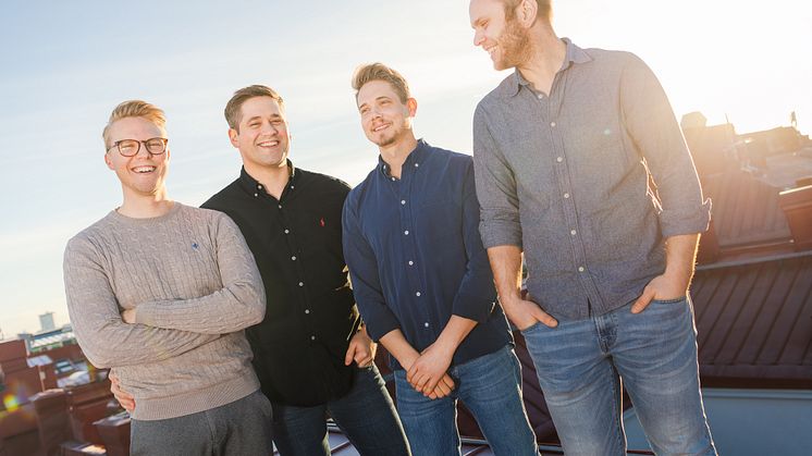 Parakeys grundare Jonas Arvidsson, Erik Barrefors, Marcus Andersson och Eric Franklin. Bild: Parakey/Chalmers Ventures/Paul Wennerholm